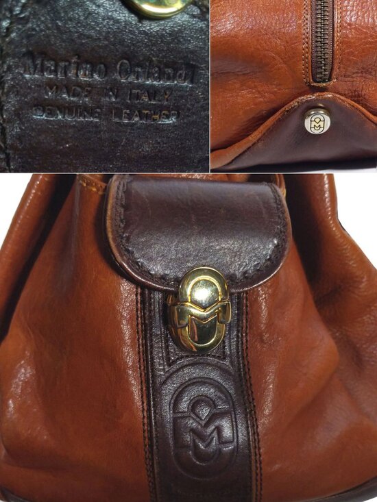 VTG Marino Orlandi Made in Italy Caramel Leather Backpack main image 9